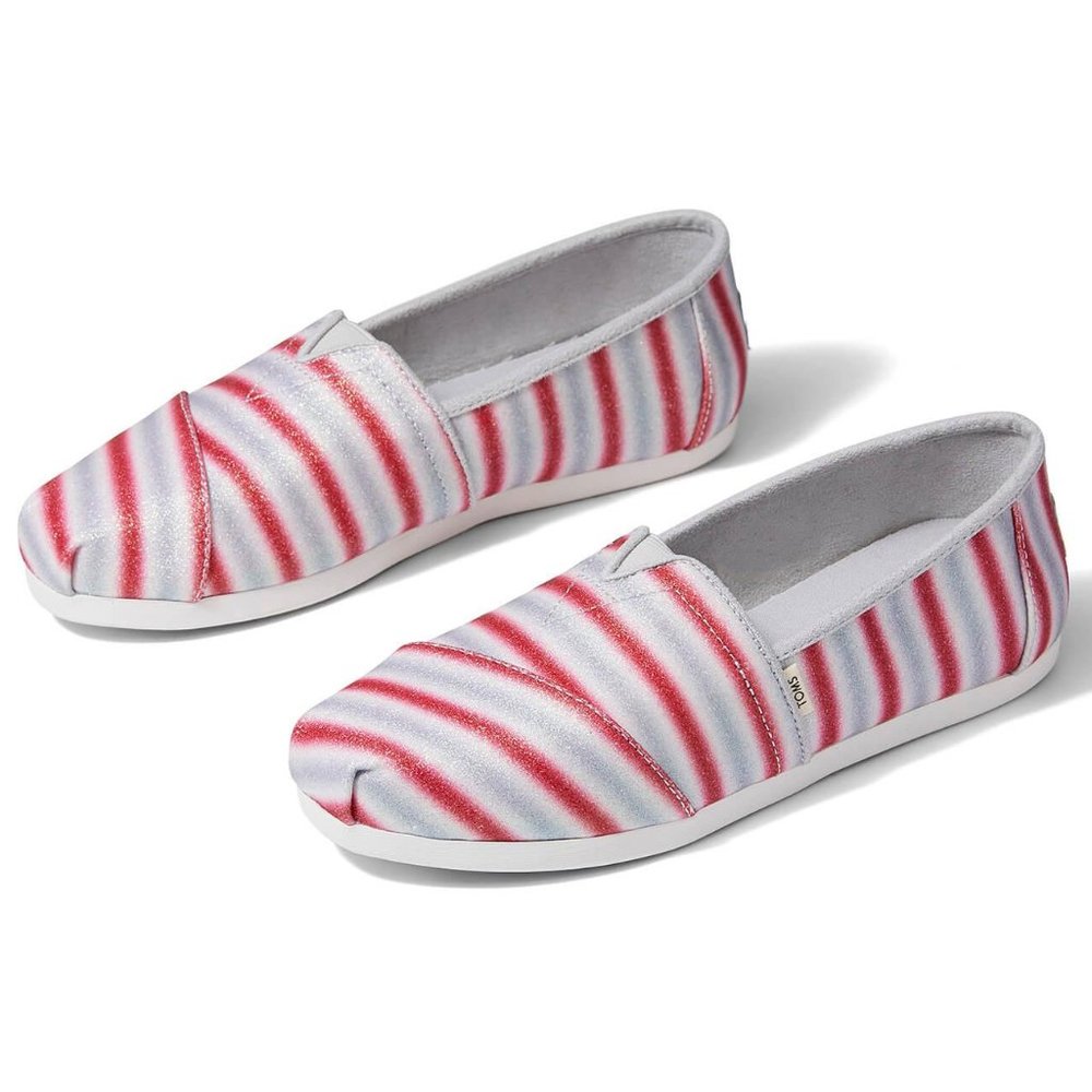 NEW TOMS Candy Cane Glitter Classics loafer